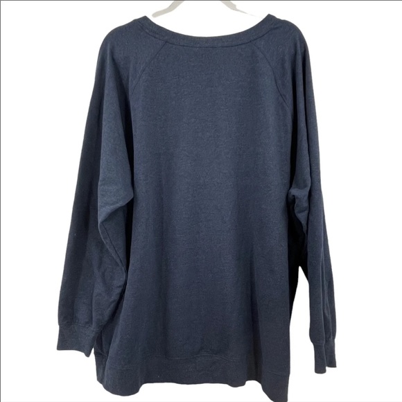 Wildfox Oversized Embroidered Good Vibes Sweatshirt Blue Pullover Women's XL - Picture 4 of 9